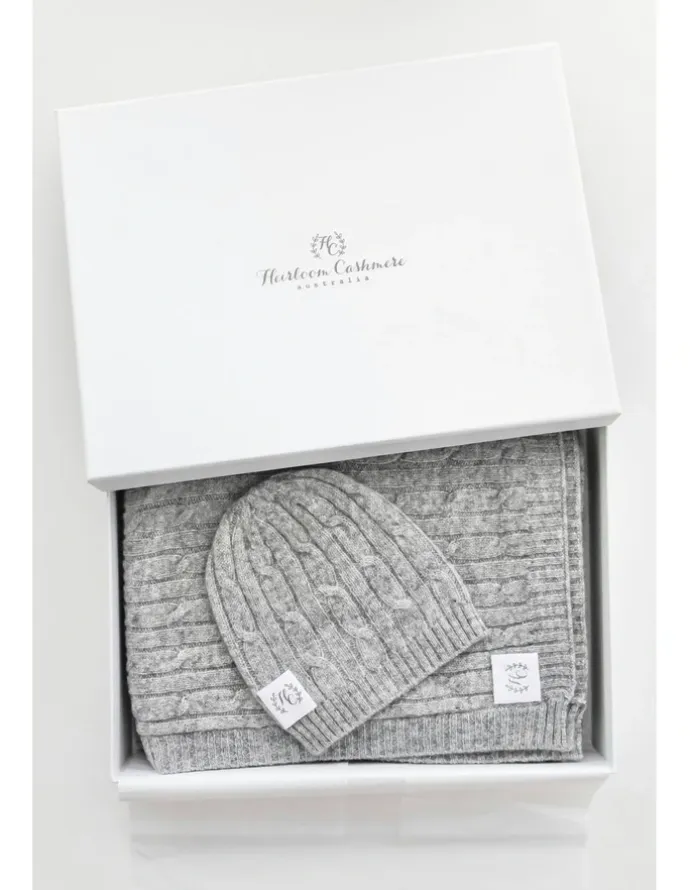 Heirloom Cashmere Baby Gift Box in Grey