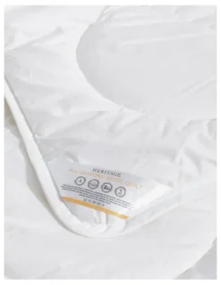 Heritage All Seasons Wool Quilt in White