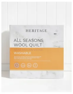 Heritage All Seasons Wool Quilt in White