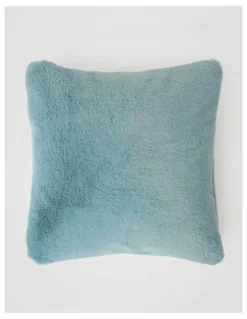 Heritage Amelie Faux Fur Cushion in Duck Egg