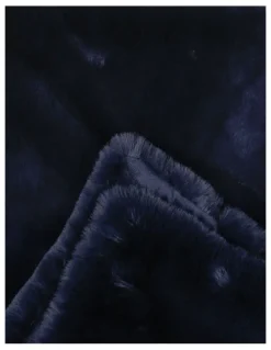 Heritage Amelie Faux Fur Throw in Dark Blue
