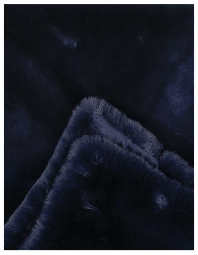Heritage Amelie Faux Fur Throw in Dark Blue