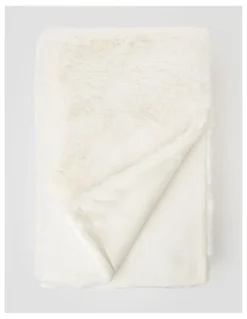 Heritage Amelie Faux Fur Throw in Creme
