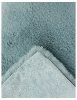 Heritage Amelie Faux Fur Throw in Duck Egg