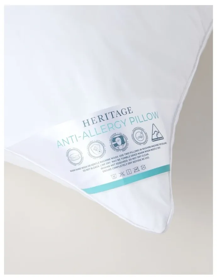 Heritage Anti Allergy Pillow in White