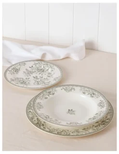 Heritage Aster 12pc Dinner Set in Green Toile