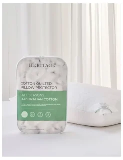 Heritage Australian Cotton Quilted Pillow Protector