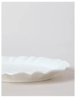 Heritage Bella Scalloped Oval Plate Small in White