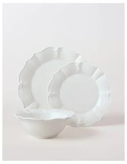 Heritage Bella Scalloped 12pc Dinner Set in White