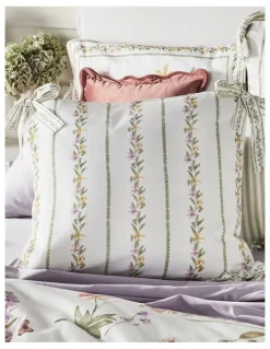 Heritage Botanical Cotton Sateen Quilt Cover Set in Green