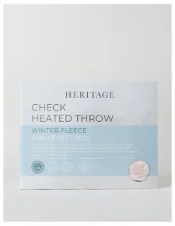 Heritage Check Heated Throw in Pink