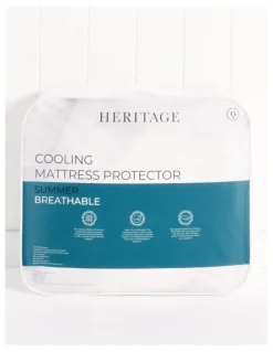 Heritage Cooling Mattress Protector in White