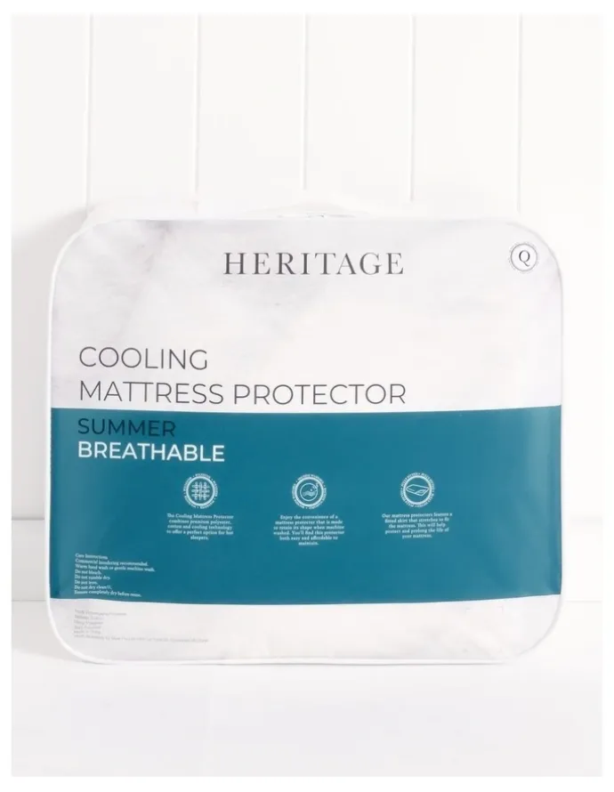 Heritage Cooling Mattress Protector in White
