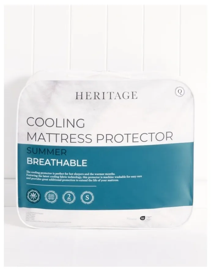 Heritage Cooling Mattress Protector in White