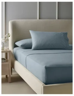 Heritage Cotton Flannelette Sheet Set in Blue