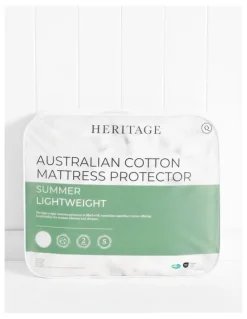 Heritage Cotton Quilted Mattress Protector in White