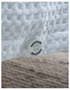 Heritage Cotton Waffle Quilt Cover Set in White