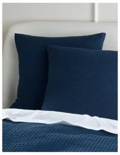 Heritage Cotton Waffle Quilt Cover Set in Navy