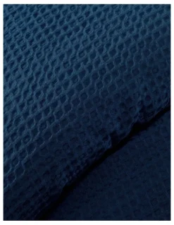 Heritage Cotton Waffle Quilt Cover Set in Navy