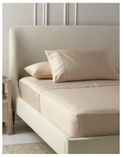 Heritage Diana 400TC Egyptian Cotton Sateen Sheet Set in Natural