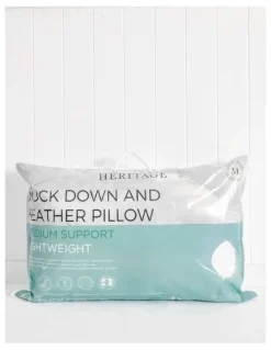 Heritage Duck Down and Feather Pillow in White