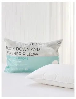 Heritage Duck Down and Feather Pillow in White