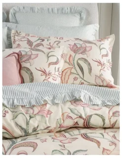 Heritage Elodie Cotton Linen Blend Quilt Cover Set in Mulberry