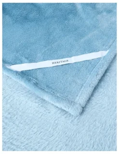 Heritage Faux Fur Blanket in Blue Fog
