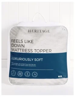 Heritage Feels Like Down Mattress Topper in White