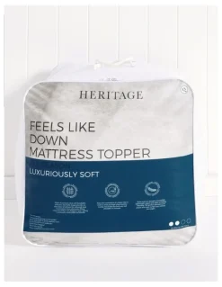 Heritage Feels Like Down Mattress Topper in White
