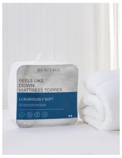 Heritage Feels Like Down Mattress Topper in White