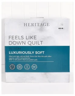Heritage Feels Like Down Quilt in White