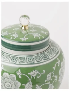 Heritage Hand Painted Ginger Jar 32cm in Green