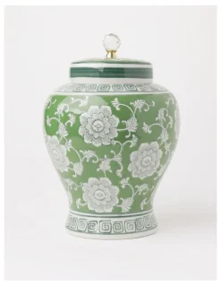 Heritage Hand Painted Ginger Jar 32cm in Green