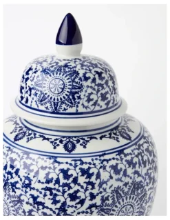 Heritage Hand Painted Large Ginger Jar 25x46cm in Blue