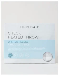 Heritage Heated Throw in Charcoal Check
