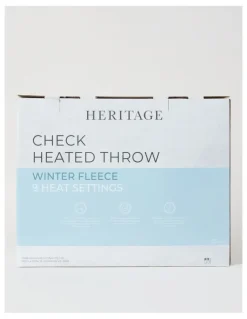 Heritage Heated Throw in Charcoal Check