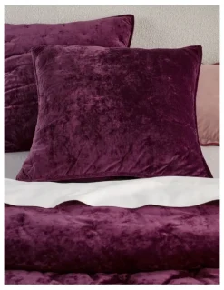 Heritage Monet Quilted Velvet Coverlet in Plum