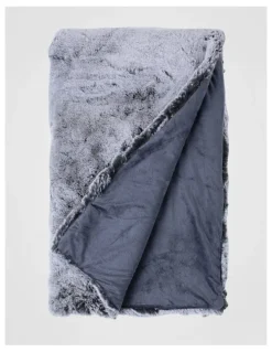 Heritage Oslo Faux Fur Throw Grey