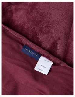 Heritage Quilted Plush Blanket in Burgundy