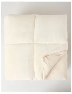 Heritage Quilted Plush Blanket in Natural