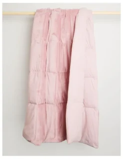 Heritage Quilted Plush Blanket in Blush