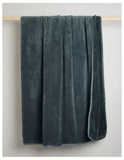 Heritage Reversible Sherpa Blanket in Charcoal