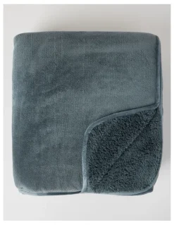 Heritage Reversible Sherpa Blanket in Charcoal