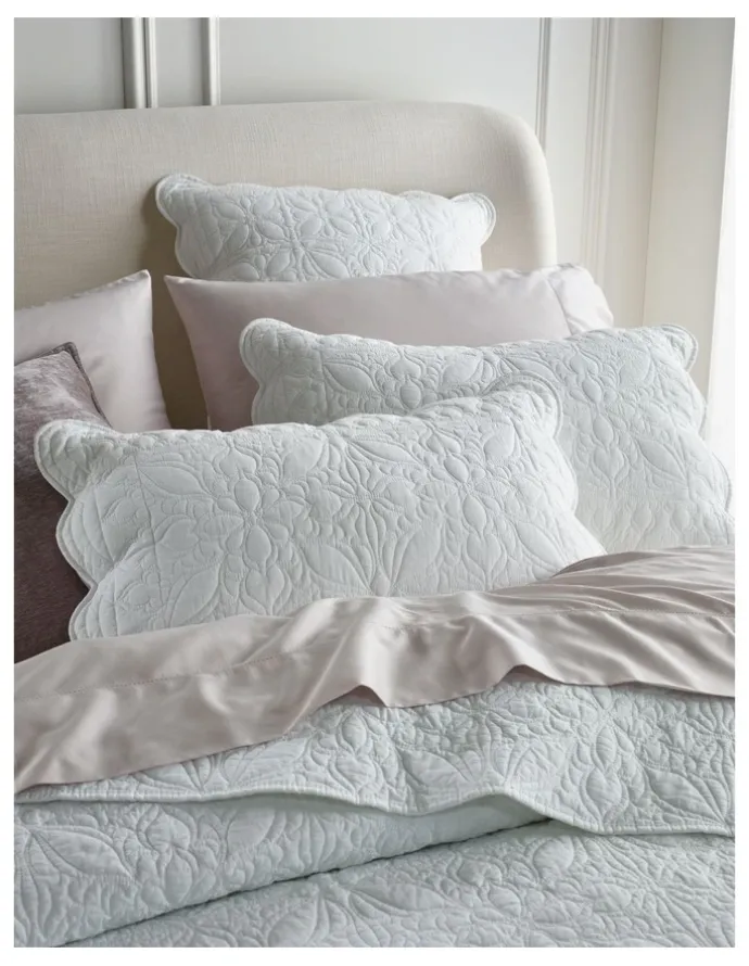 Heritage Sienna Quilted Cotton Coverlet in White