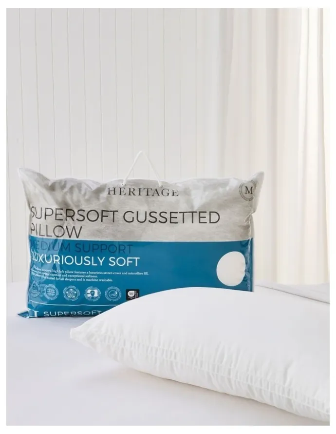 Heritage Supersoft Gusseted Pillow in White