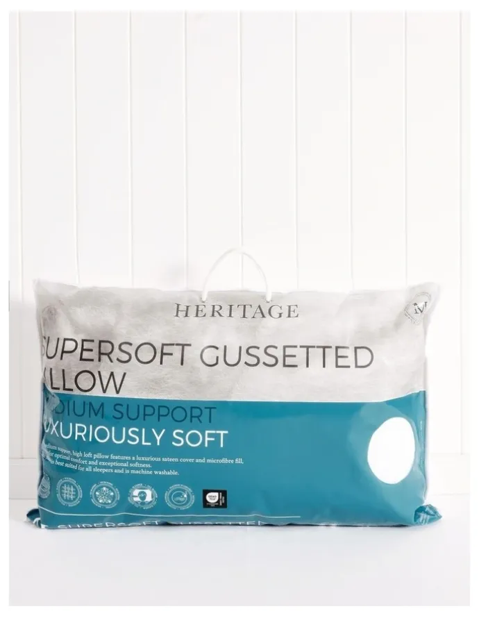 Heritage Supersoft Gusseted Pillow in White