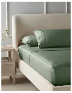 Heritage 400TC Diana Egyptian Cotton Sateen Sheet Set in Sage