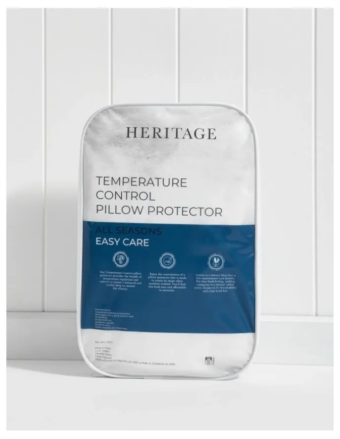 Heritage Temperature Control Pillow Protector in White