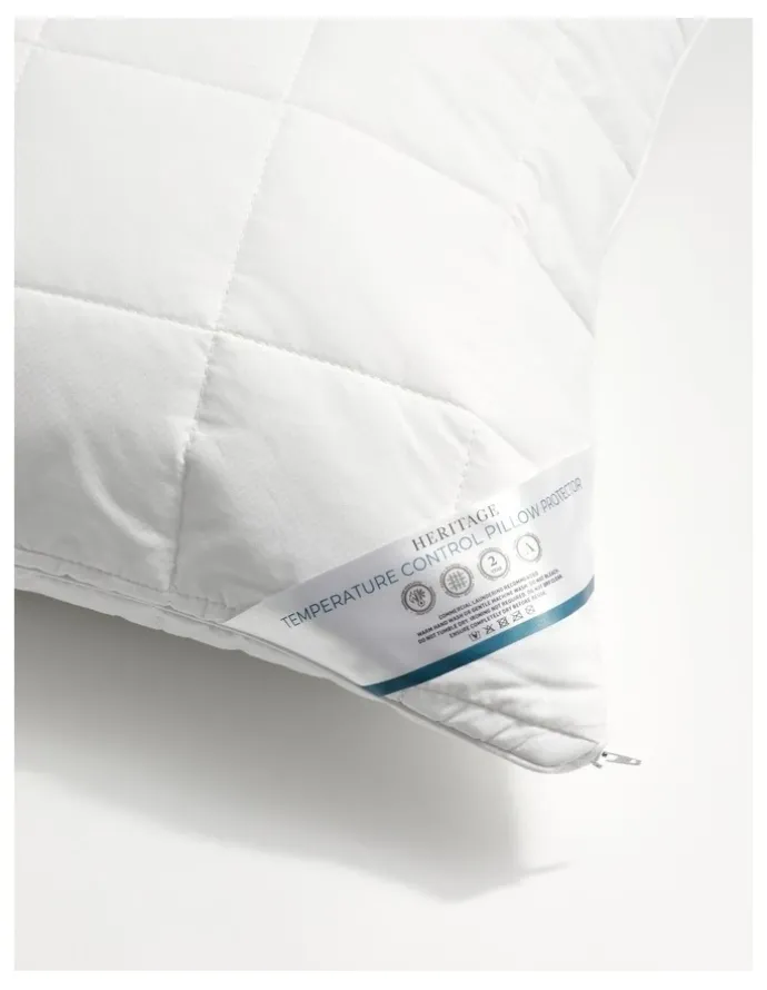 Heritage Temperature Control Pillow Protector in White